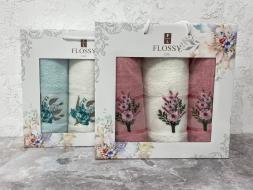 Набор Flossy Life woman цветы(50*90/2+70*140) 100% хлопок