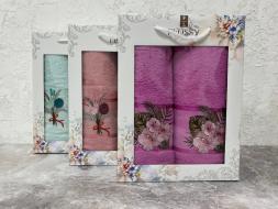 Набор Flossy Life woman цветы(50*90+70*140) 100% хлопок