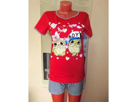 Домашний костюм футболка + шорты Сова2