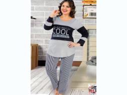 Домашний костюм футболка с длинным рукавом + брюки 68027
