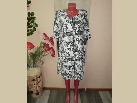 Халат велюровый на молнии М-197