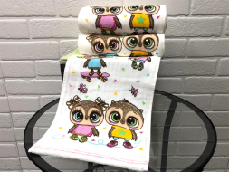 Полотенце лен махра Совята 25*50 арт.8502320