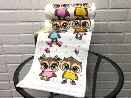 Полотенце лен махра Совята 25*50 арт.8502320