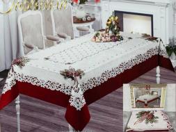 Скатерть Новый год гобелен велюр в коробке 150*220