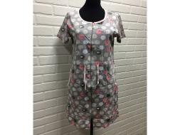 Халат трикотажный на молнии Малина