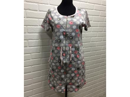 Халат трикотажный на молнии Малина