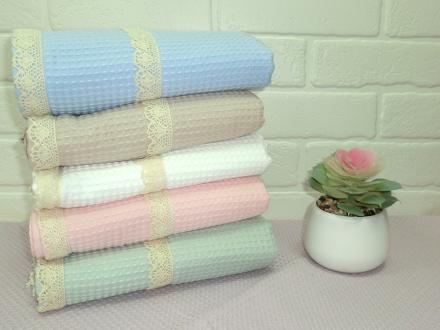 Полотенце Вафельное однотонное с узором 50*90  арт.8505398