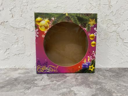 Коробка Новый год 15*15*4 с окном