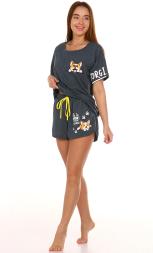 Домашний костюм футболка + шорты ТК-2508