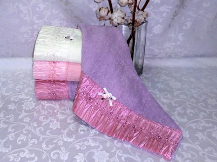 Полотенце Розочка кайма жемчуг 70*140 Китай (6шт)