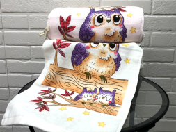 Полотенце махра Совы 34*75 арт.8504312