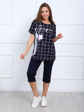 Домашний костюм футболка + бриджи ДК480