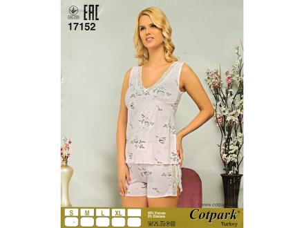 Домашний костюм майка на лямках+шорты  17152