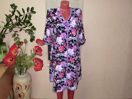 Халат велюровый на пуговицах  БАРЫНЯ