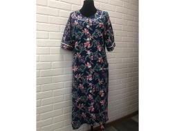 Халат трикотажный на пуговицах Лилия