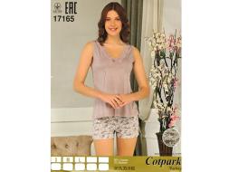 Домашний костюм майка на лямках+шорты 17165