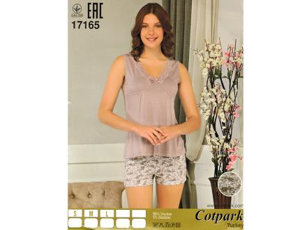 Домашний костюм майка на лямках+шорты 17165