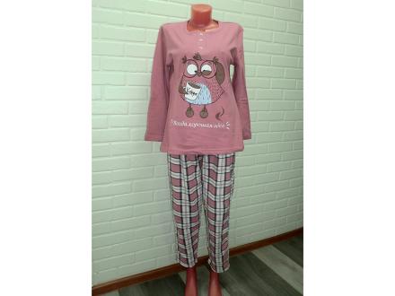 Домашний костюм футболка с длинным рукавом + брюки Совушки
