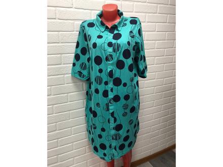 Халат трикотажный на кнопках Ментол