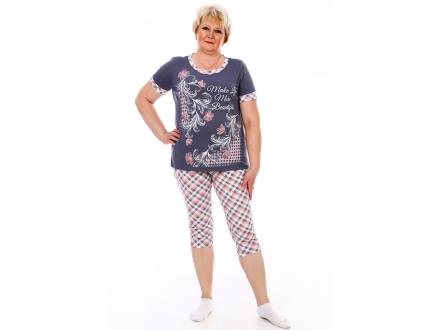 Домашний костюм футболка + бриджи 1304б