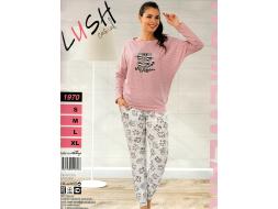 Домашний костюм футболка с длинным рукавом + брюки 1970