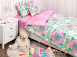 КПБ (1,5 сп. с нав. 50*70; RUS; ранфорс; 1) 5567/1 Geometry pink