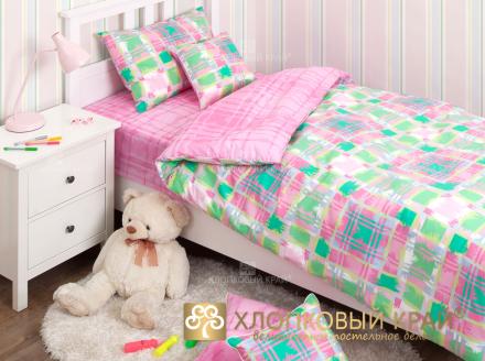 КПБ (1,5 сп. с нав. 50*70; RUS; ранфорс; 1) 5567/1 Geometry pink