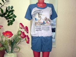Домашний костюм футболка + шорты 671