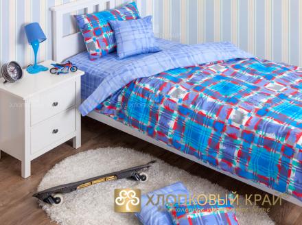КПБ (1,5 сп. с нав. 50*70; RUS; ранфорс; 1) 5567/2 Geometry blue