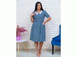 Халат трикотажный с кружевным воротником 212