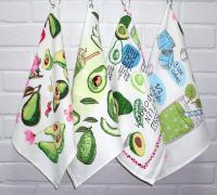 Кухня полотенце на карабине лен/махра Фрукты 40х60