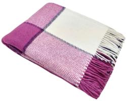 Плед Эльф 170*210 бел-фукс-слив новозеландская шерсть