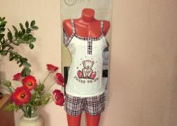 Домашний костюм майка на бретельках + шорты Мишка ТК995