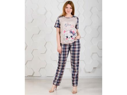 Домашний костюм футболка + брюки К101