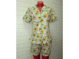 Домашний костюм  рубашка+шорты Авакадо