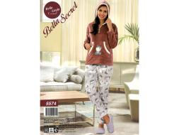 Домашний костюм футболка с длинным рукавом + брюки 5574