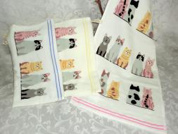 Полотенце Коты в ряд 50*90 Китай (6шт)