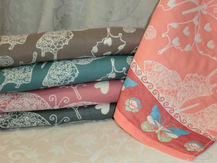 Полотенце лен Бабочки 70*140 арт.600607