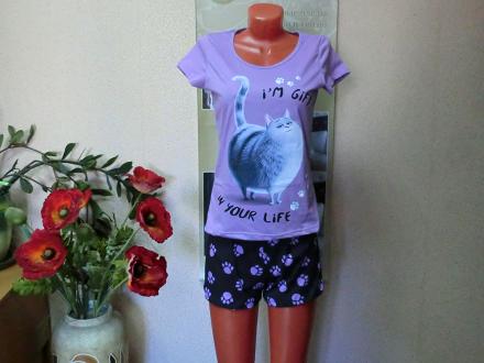 Домашний костюм футболка + шорты Кот