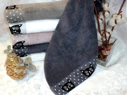 Полотенце Кошки горошки 50*90 (6шт)