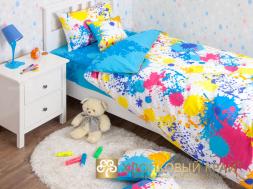 КПБ (1,5 сп. с нав. 70*70; RUS; ранфорс; 1) 5563/1 Happy blue