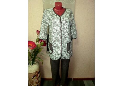 Домашний костюм на пуговицах + брюки 20-17