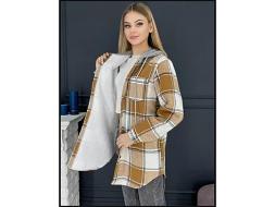 Рубашка женская с капюшоном утепленная мех